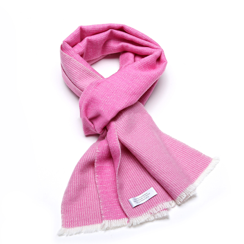 Pure Cashmere Scarves Pink Bicolor Women Fashional Winter Scarf